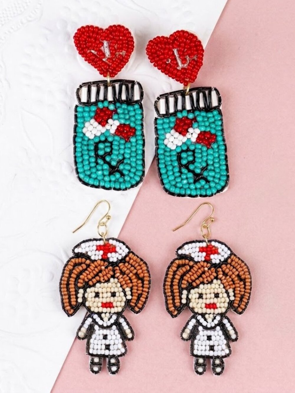 NURSE LPN APRN RN Medical Beaded Earrings NEW Gift Career Jewelry BUNDLE DEAL